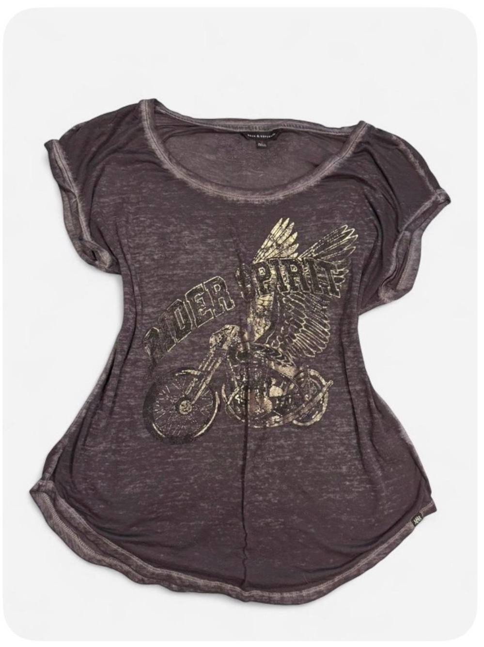 Rock & Republic gray Short-Sleeve Graphic Tee with Gold Print